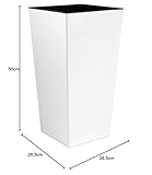 Pflanzkübel Kunststoff weiss Inkl. Einsatz 50,5x26x26 - 8
