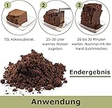 70 L Kokosblumenerde Quellerde – 5 kg Kokos Brikett - 2