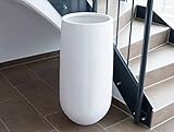 Pflanzkübel Fiberglas Rund Konisch Weiß 56 cm hoch ∅ 26 cm - 5