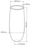 Pflanzkübel Fiberglas Rund Konisch Weiß 56 cm hoch ∅ 26 cm - 8