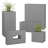 PFLANZWERK Pflanzkübel TUB Grau 45x100x45 cm - 8
