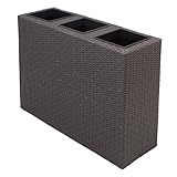 Pflanzwand Polyrattan grau/braun 80cm hoch