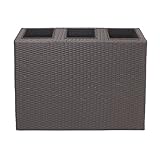 Pflanzwand Polyrattan grau/braun 80cm hoch - 2