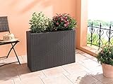 Pflanzwand Polyrattan grau/braun 80cm hoch - 6