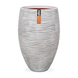 Capi Europe Pflanzvase „Rib Elegant“ Elfenbein 94 Liter