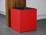 Pflanzkübel aus Kunstleder rot 28x28x30